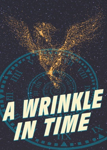 A Wrinkle in Time artwork on blue background
