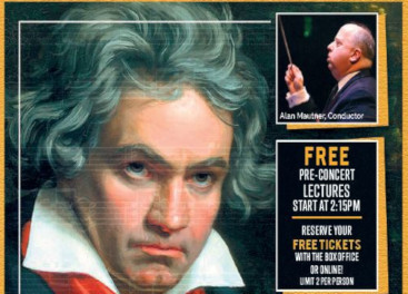 La Mirada Symphony - image of Beethoven and photo of Conductor, Alan Mautner