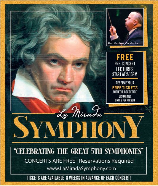 La Mirada Symphony - image of Beethoven and photo of Conductor, Alan Mautner