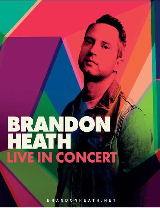 Brandon Heath Live in Concert - picture of Brandon Heath on a brightly colored background