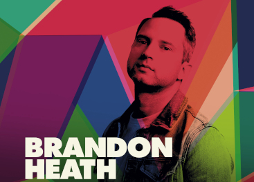 Brandon Heath Live in Concert - picture of Brandon Heath on a brightly colored background